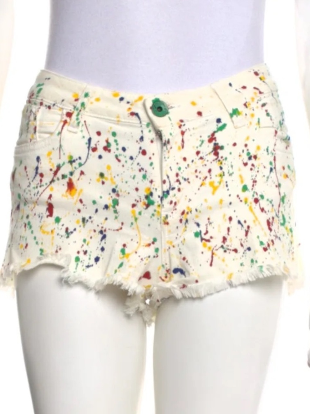 Alice + Olivia RARE paint spatter denim shorts